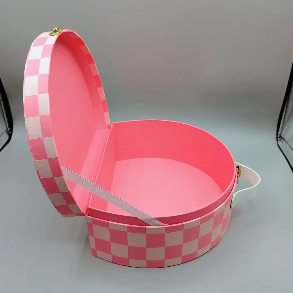 Small Novelty Suitcase Pink/White Checkered Target Bullseye Playground 2024